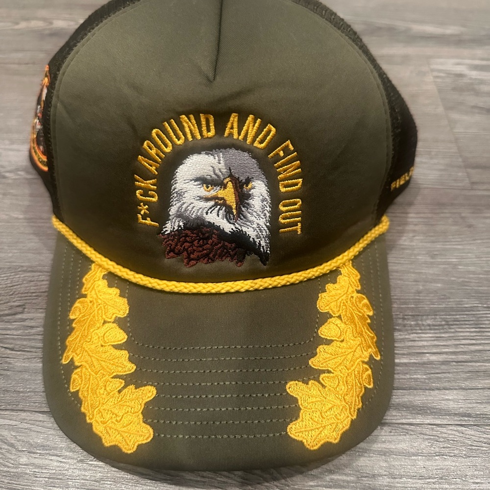 Green and Yellow Eagle Embroidered Cap